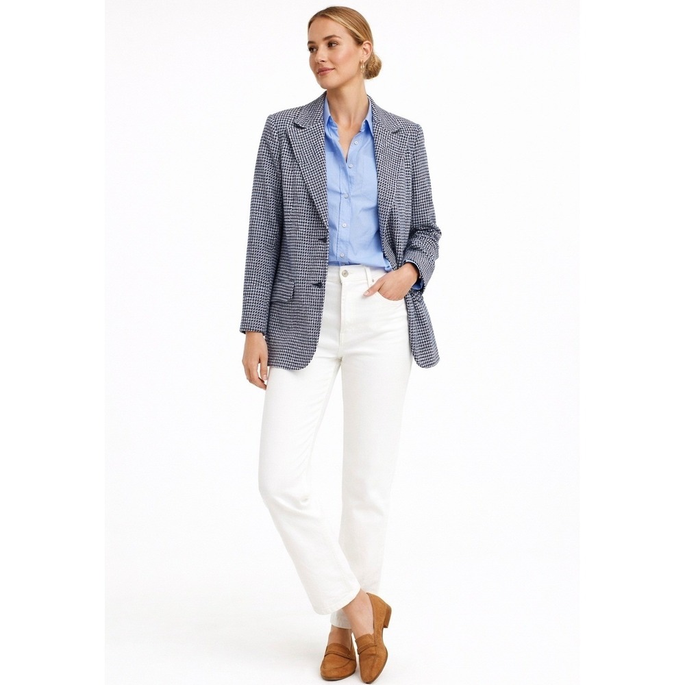 Vintage Houndstooth Blazer Blue
